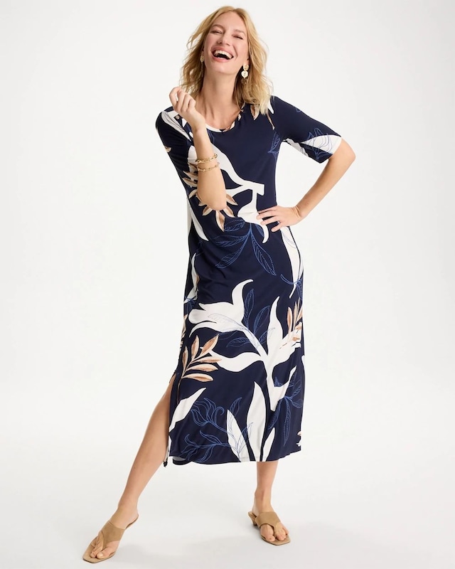 Printed Jersey Knit Column Dress - image 1